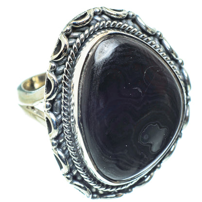 Psilomelane Dendrite Rings handcrafted by Ana Silver Co - RING59392
