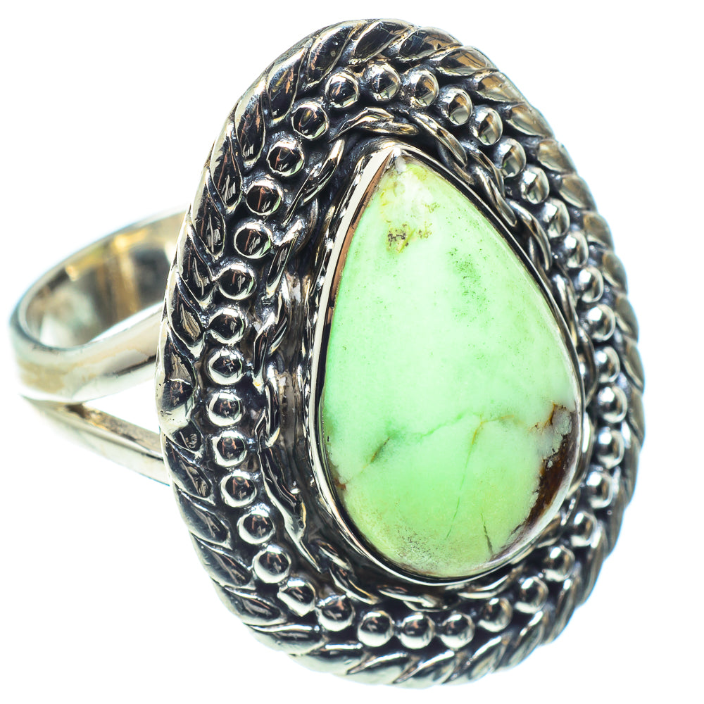Lemon Chrysoprase Rings handcrafted by Ana Silver Co - RING59413
