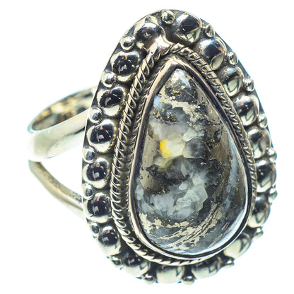 Pyrite Agate Rings handcrafted by Ana Silver Co - RING59435