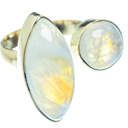 Rainbow Moonstone Rings handcrafted by Ana Silver Co - RING59442