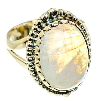 Rainbow Moonstone Rings handcrafted by Ana Silver Co - RING59448
