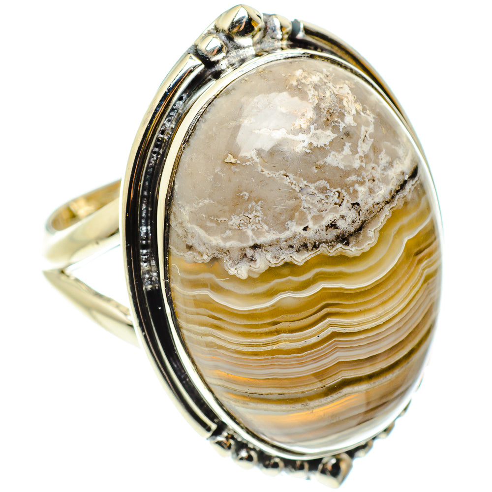 Laguna Lace Agate Rings handcrafted by Ana Silver Co - RING59458