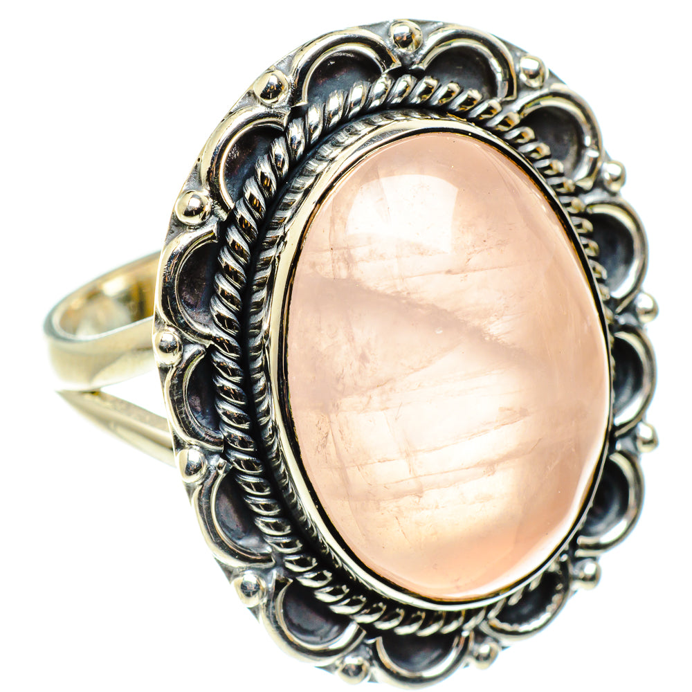 Rose Quartz Rings handcrafted by Ana Silver Co - RING59460