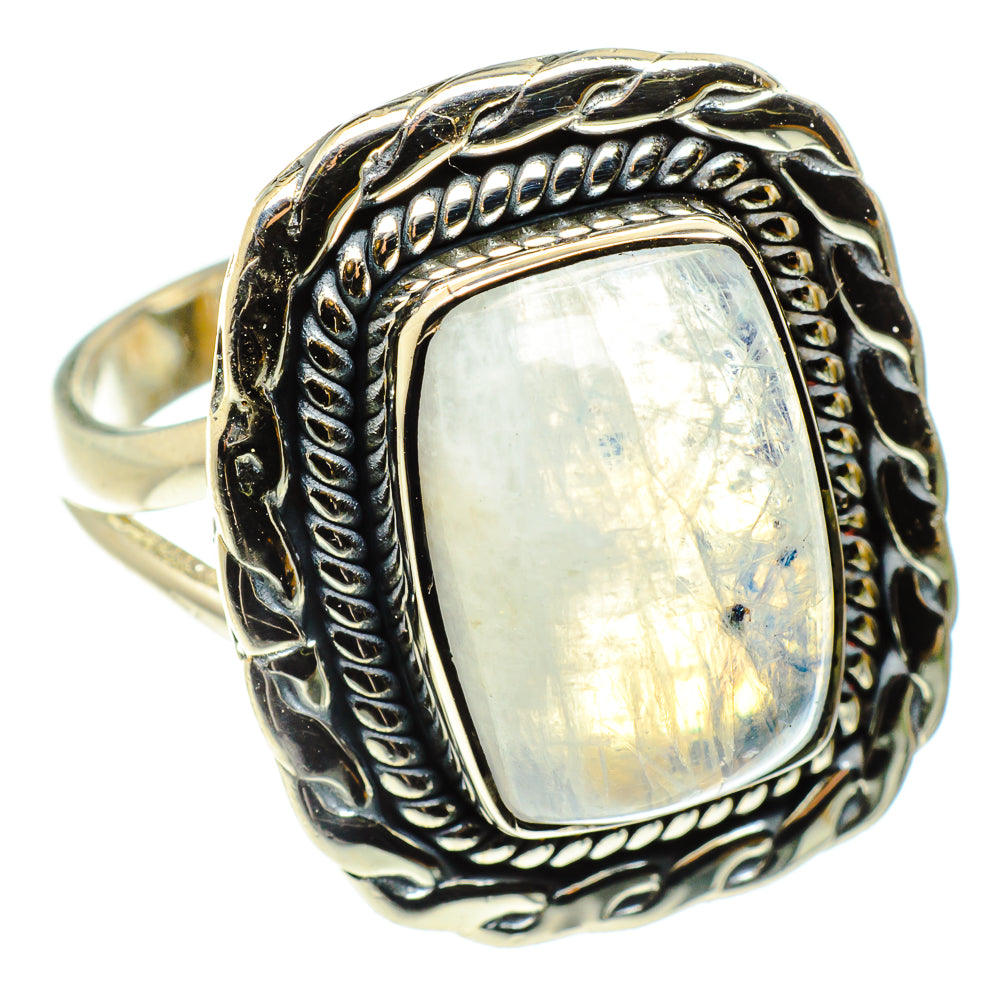 Rainbow Moonstone Rings handcrafted by Ana Silver Co - RING59462