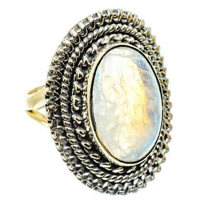 Rainbow Moonstone Rings handcrafted by Ana Silver Co - RING59478