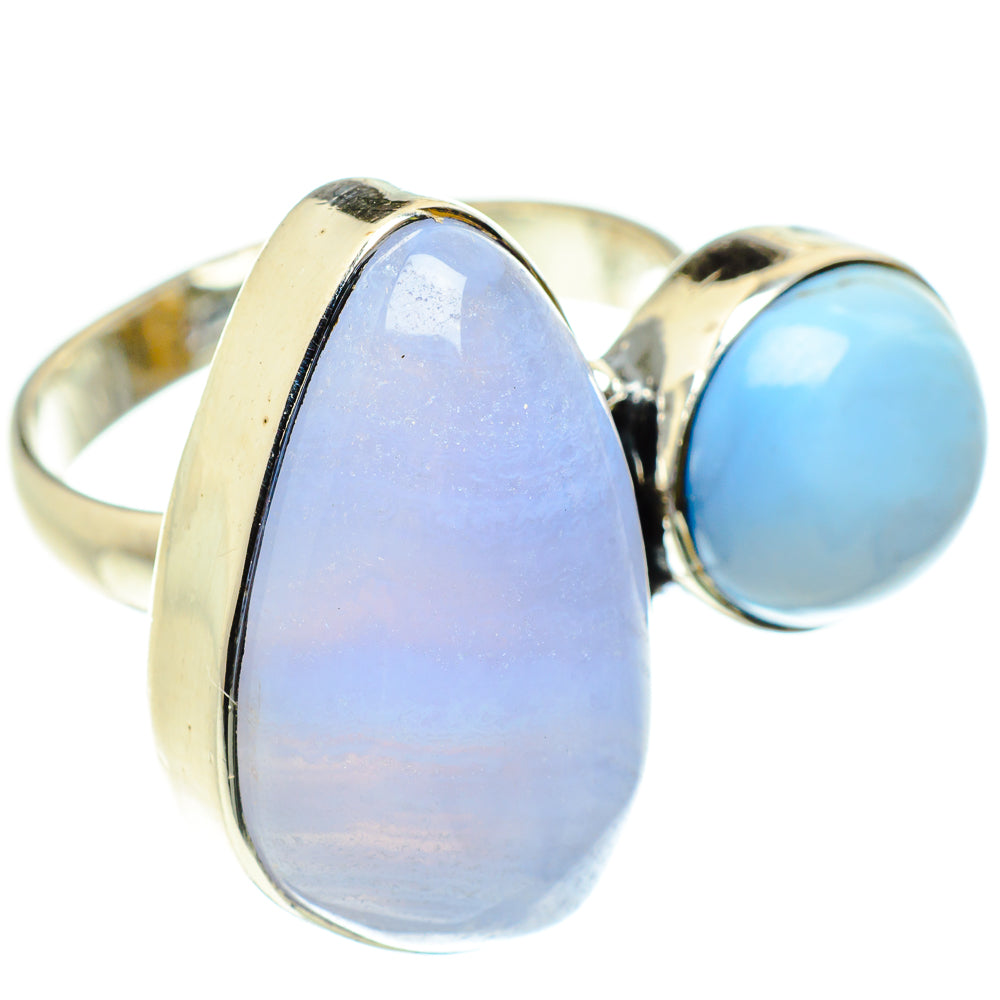 Blue Lace Agate Rings handcrafted by Ana Silver Co - RING59484