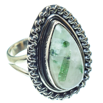 Green Tourmaline In Quartz Rings handcrafted by Ana Silver Co - RING59501
