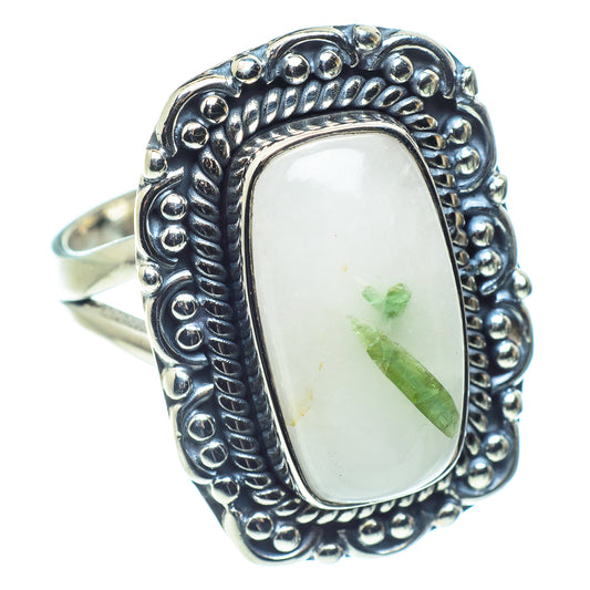 Green Tourmaline In Quartz Rings handcrafted by Ana Silver Co - RING59519