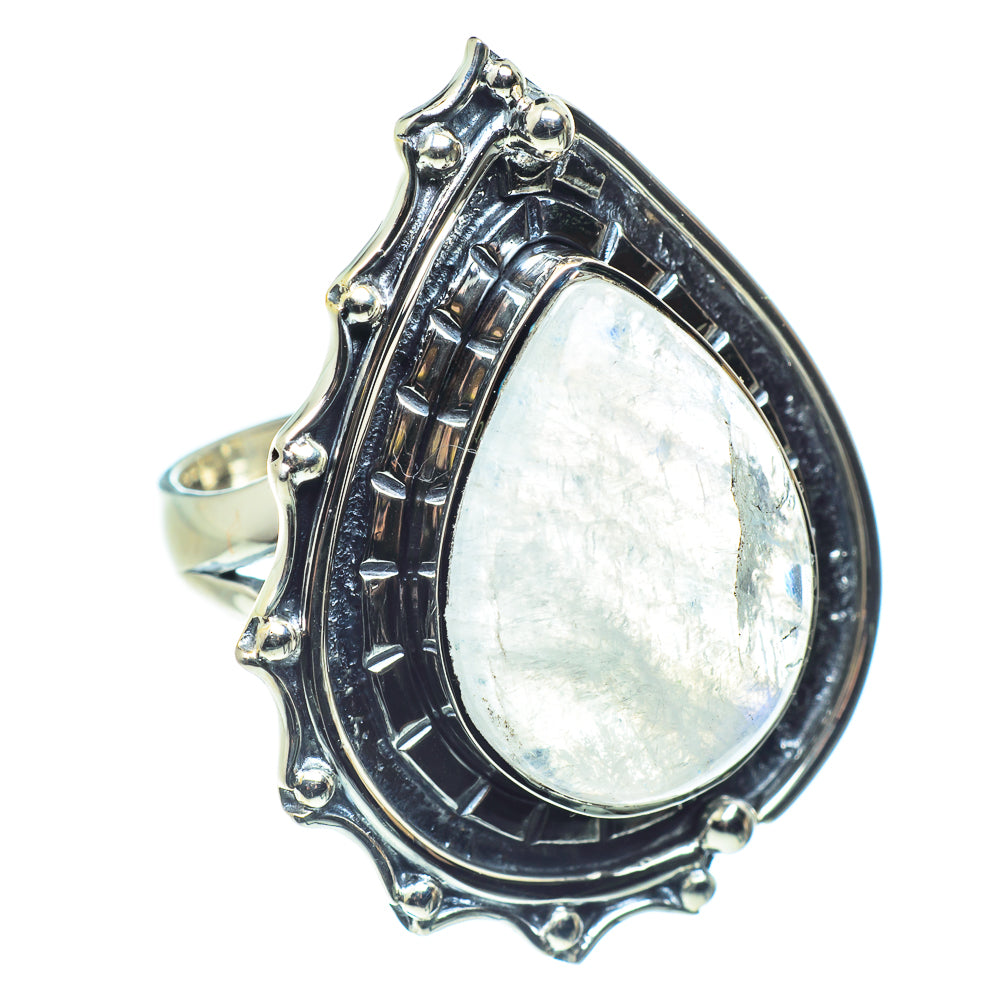 Rainbow Moonstone Rings handcrafted by Ana Silver Co - RING59522