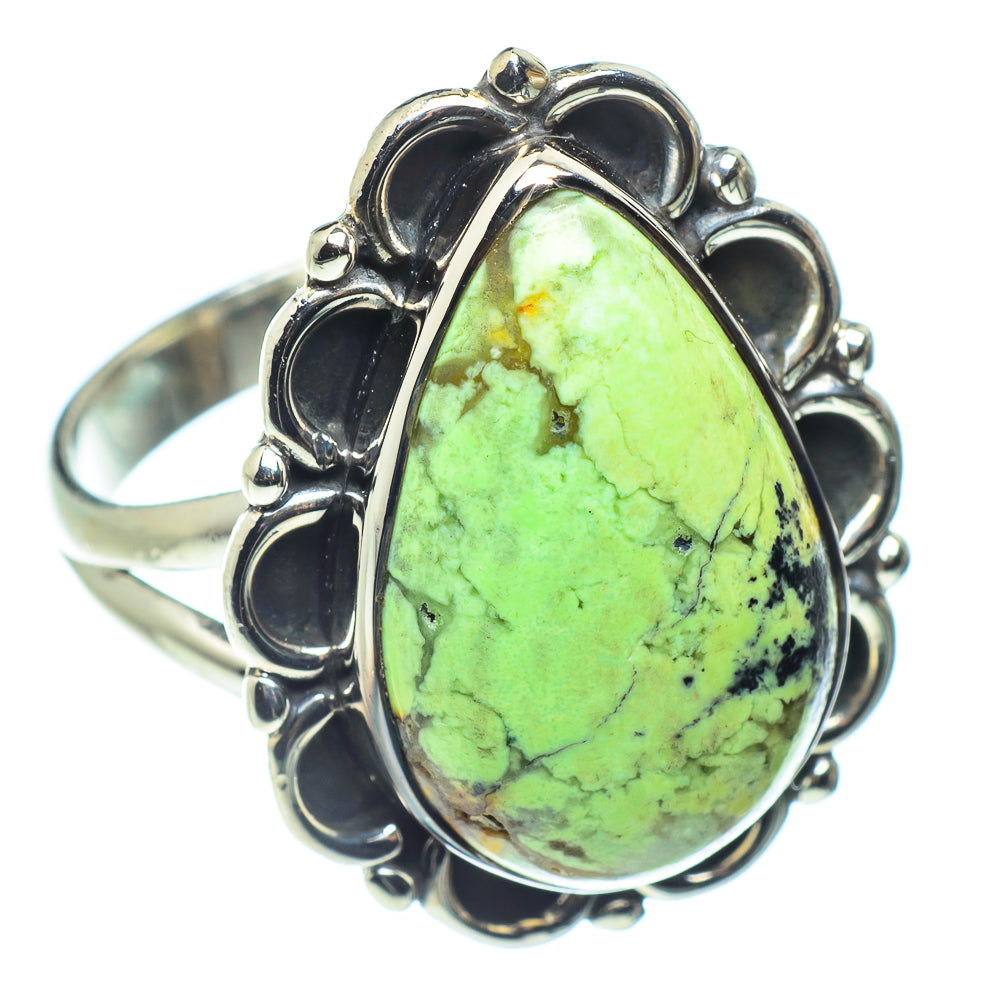 Lemon Chrysoprase Rings handcrafted by Ana Silver Co - RING59541
