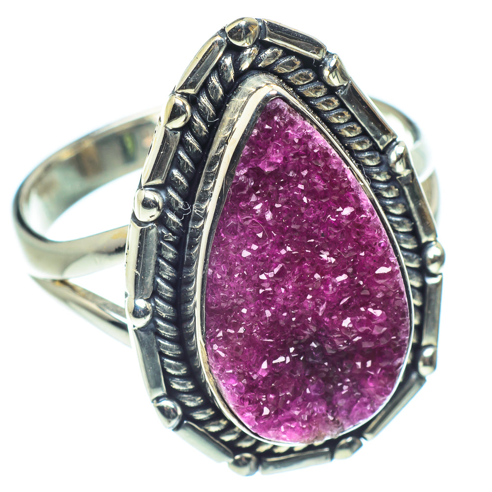 Cobalto Calcite Druzy Rings handcrafted by Ana Silver Co - RING59566