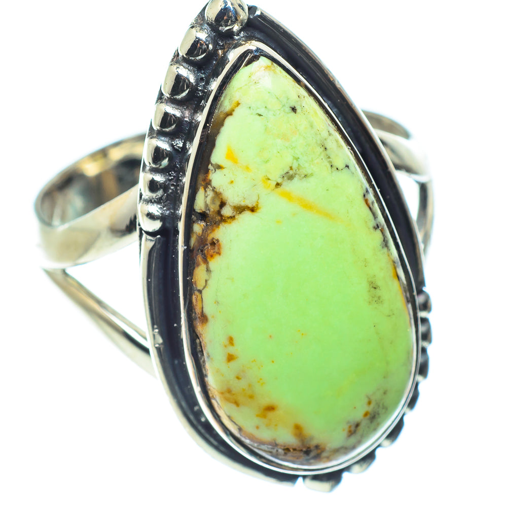Lemon Chrysoprase Rings handcrafted by Ana Silver Co - RING59598