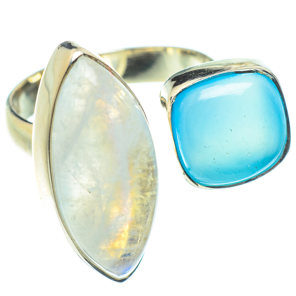 Rainbow Moonstone Rings handcrafted by Ana Silver Co - RING59613