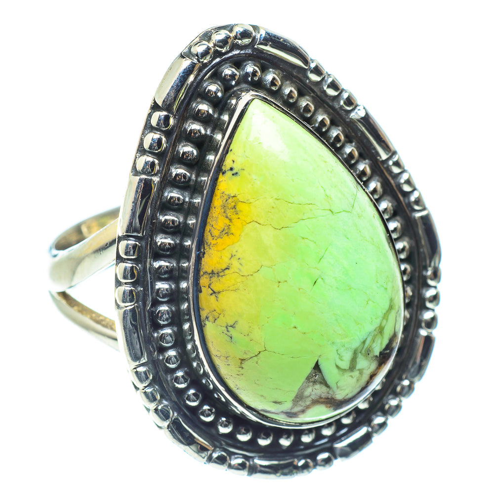 Lemon Chrysoprase Rings handcrafted by Ana Silver Co - RING59616