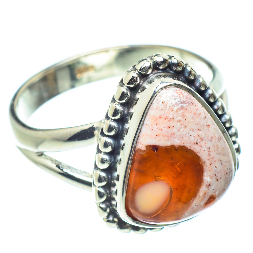 Mexican Fire Opal Rings handcrafted by Ana Silver Co - RING59618