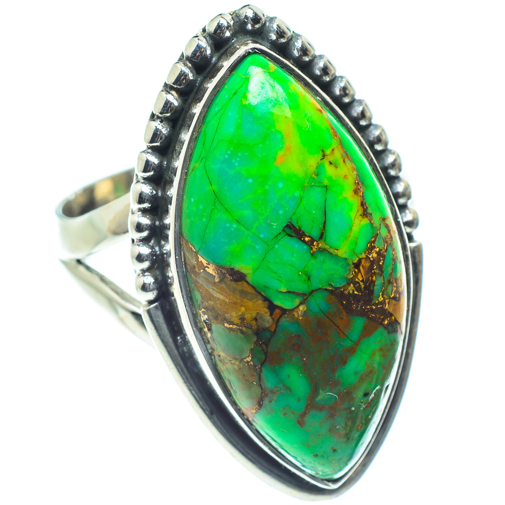 Green Copper Composite Turquoise Rings handcrafted by Ana Silver Co - RING59621