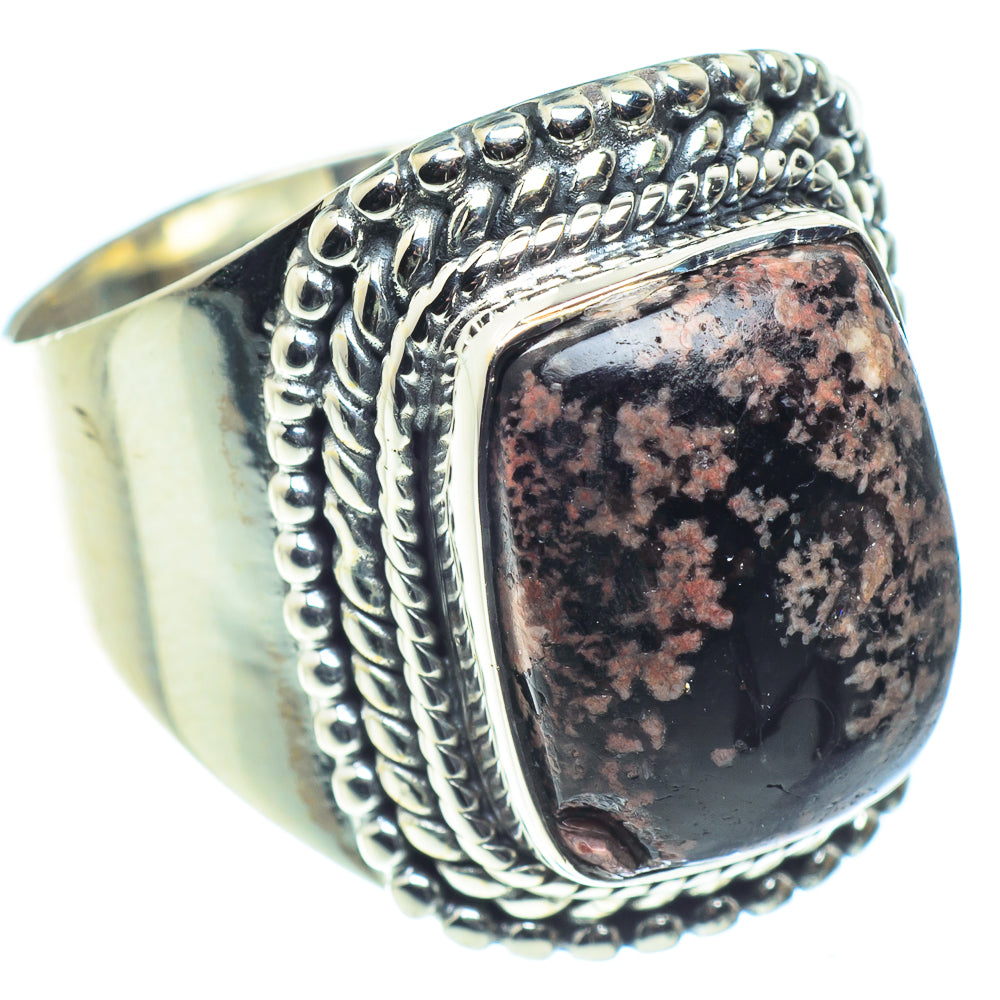 Snowflake Obsidian Rings handcrafted by Ana Silver Co - RING59673