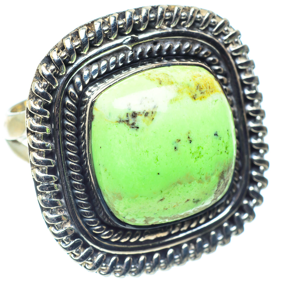 Lemon Chrysoprase Rings handcrafted by Ana Silver Co - RING59677