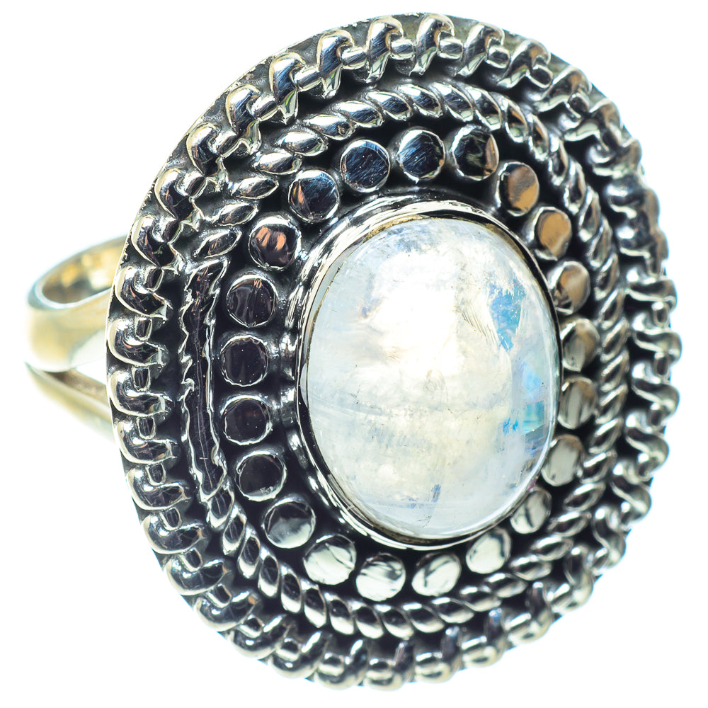 Rainbow Moonstone Rings handcrafted by Ana Silver Co - RING59684