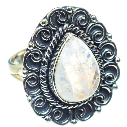 Rainbow Moonstone Rings handcrafted by Ana Silver Co - RING59694