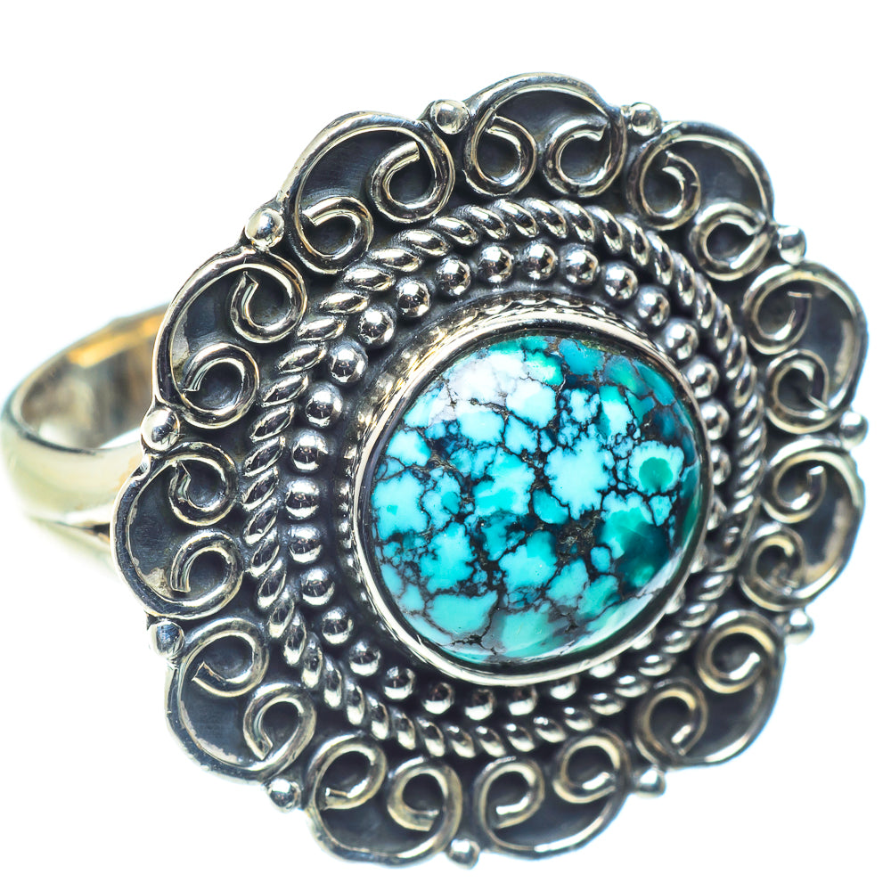Tibetan Turquoise Rings handcrafted by Ana Silver Co - RING59699