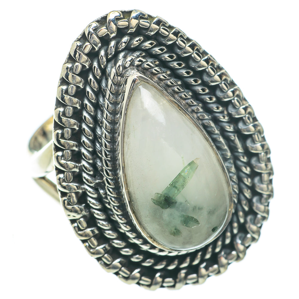 Green Tourmaline In Quartz Rings handcrafted by Ana Silver Co - RING59757