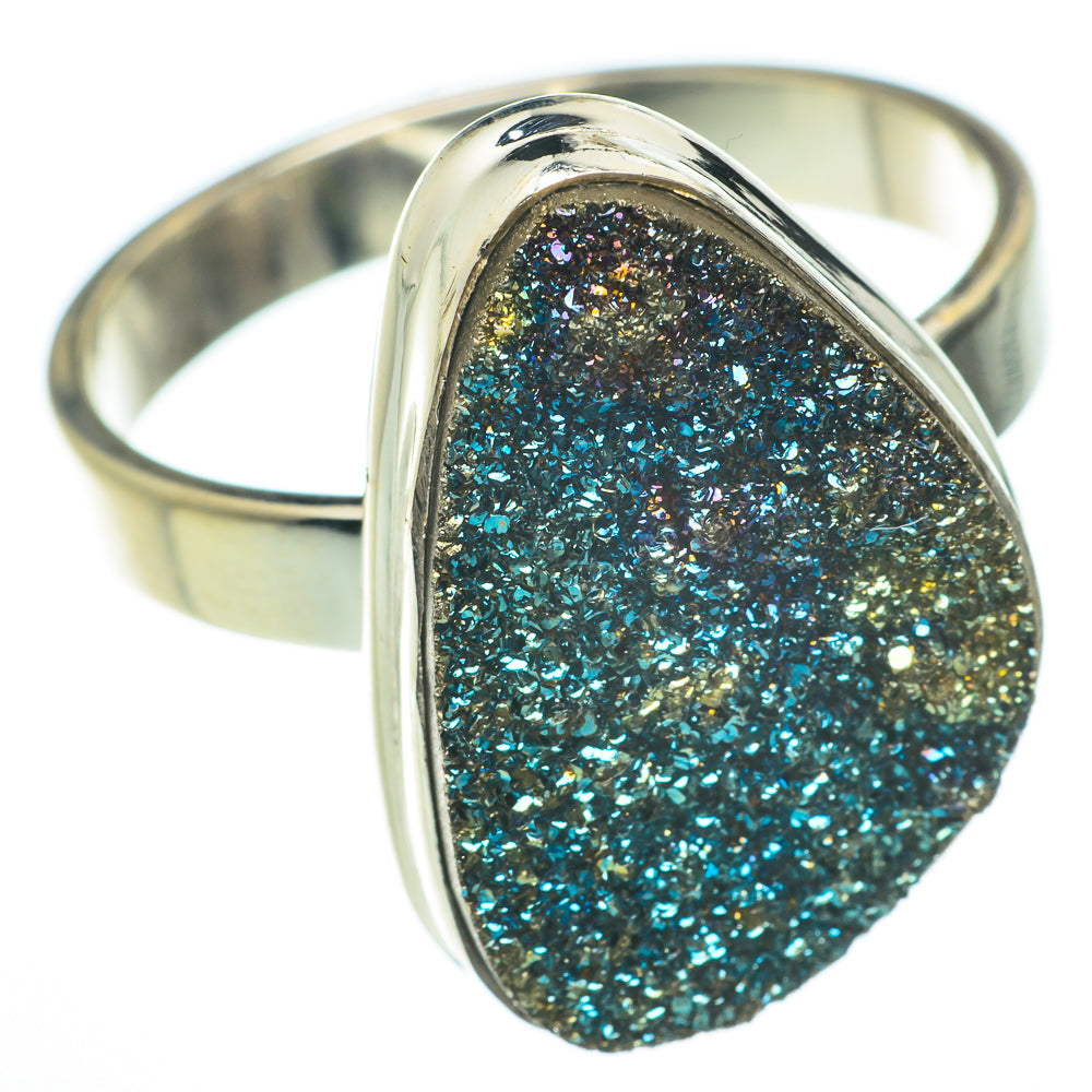 Spectro Pyrite Druzy Rings handcrafted by Ana Silver Co - RING59802