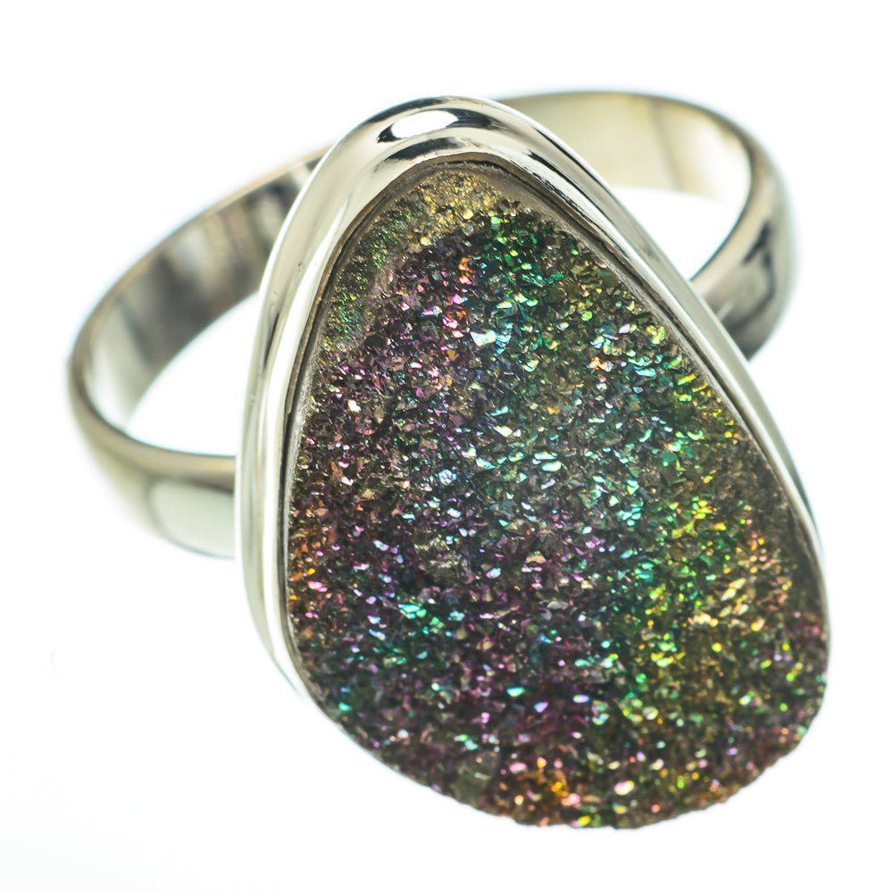 Spectro Pyrite Druzy Rings handcrafted by Ana Silver Co - RING59831