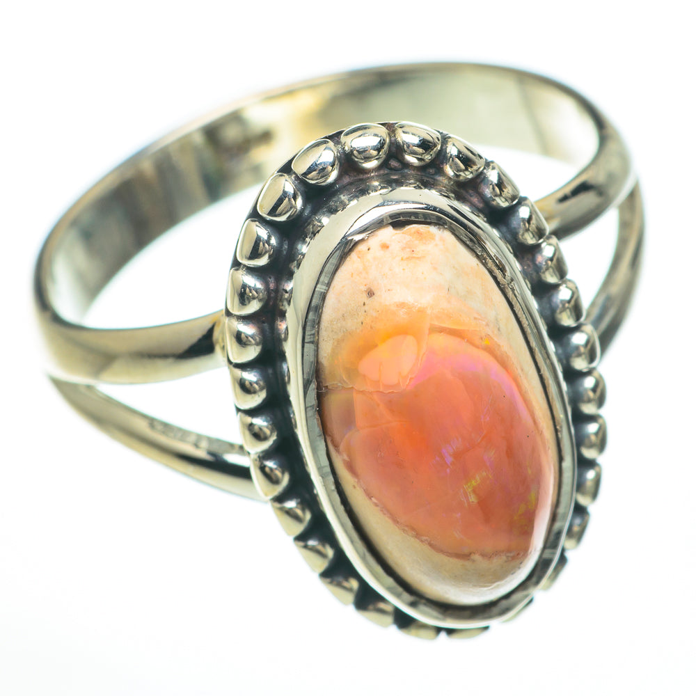 Mexican Fire Opal Rings handcrafted by Ana Silver Co - RING59866