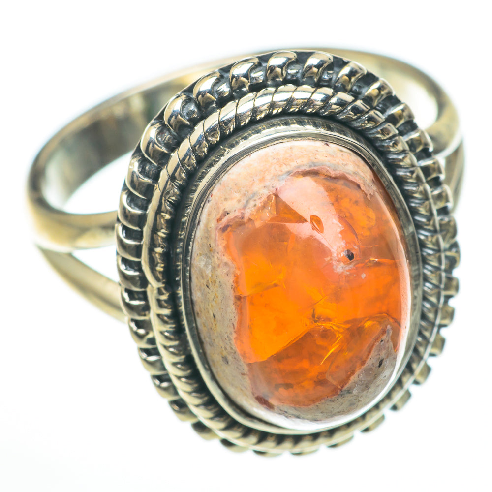 Mexican Fire Opal Rings handcrafted by Ana Silver Co - RING59896