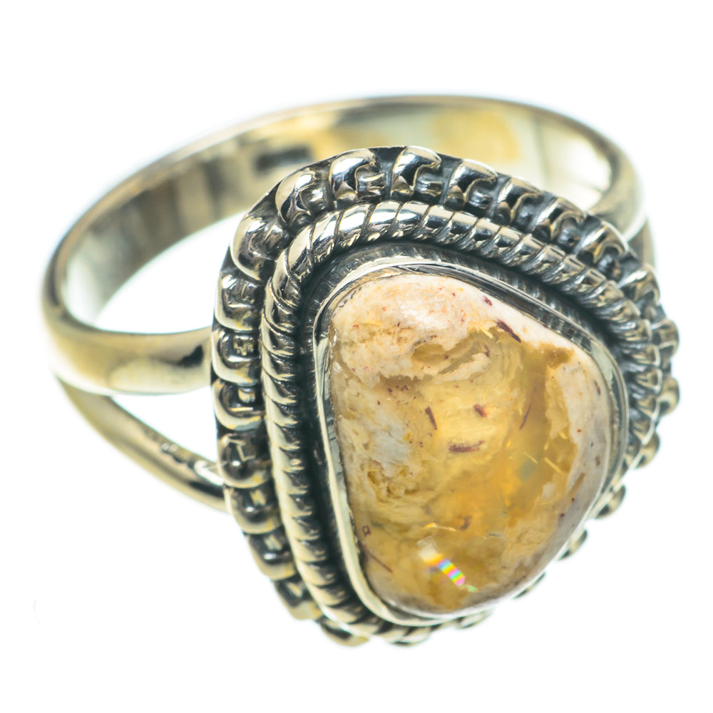 Mexican Fire Opal Rings handcrafted by Ana Silver Co - RING60056