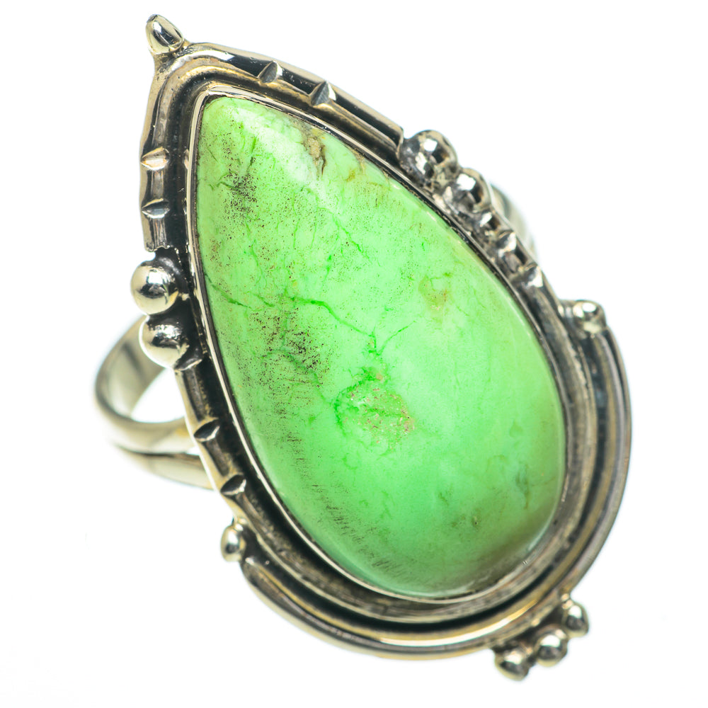 Lemon Chrysoprase Rings handcrafted by Ana Silver Co - RING60099