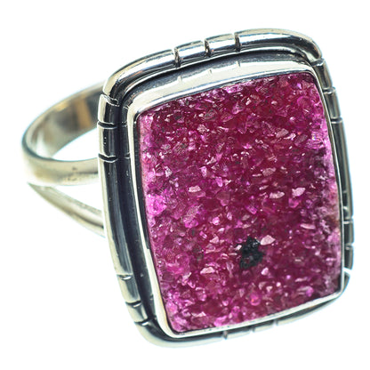 Cobalto Calcite Druzy Rings handcrafted by Ana Silver Co - RING60128