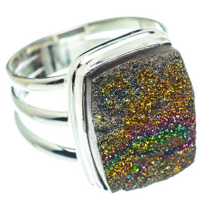 Spectro Pyrite Druzy Rings handcrafted by Ana Silver Co - RING60141