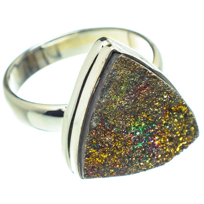 Spectro Pyrite Druzy Rings handcrafted by Ana Silver Co - RING60215