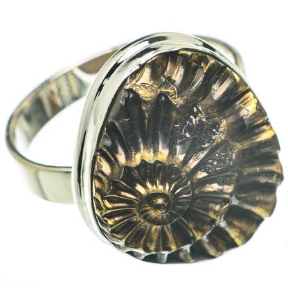 Pyrite Fossil Rings handcrafted by Ana Silver Co - RING60286