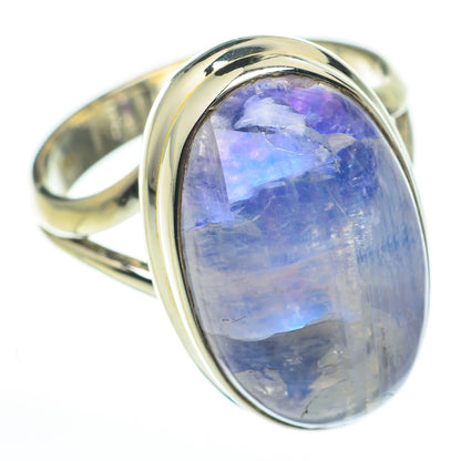 Rainbow Moonstone Rings handcrafted by Ana Silver Co - RING60354