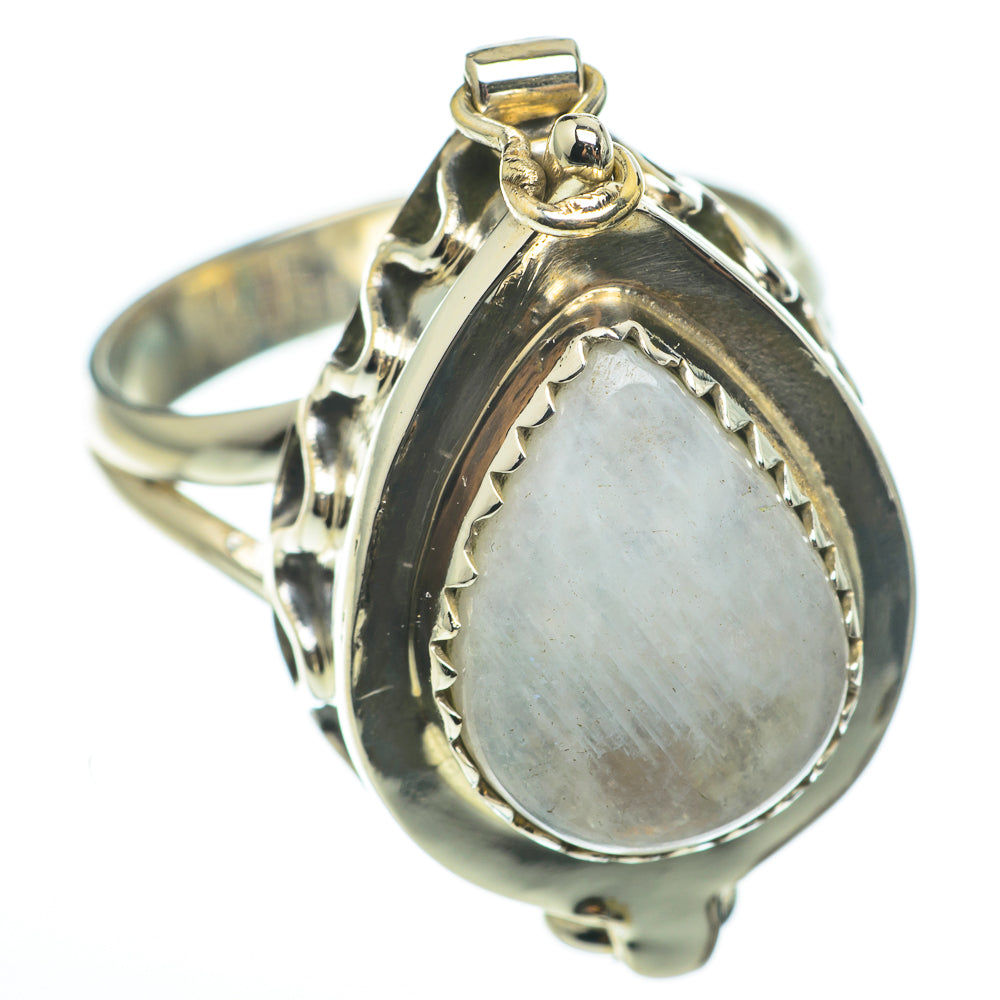 Rainbow Moonstone Rings handcrafted by Ana Silver Co - RING60409