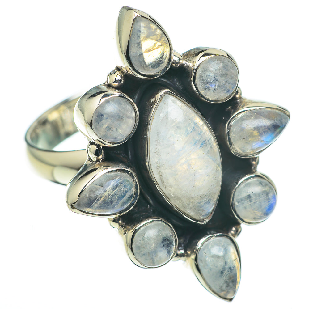 Rainbow Moonstone Rings handcrafted by Ana Silver Co - RING60464