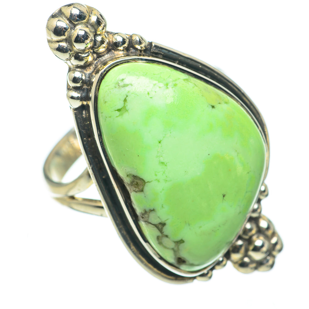 Lemon Chrysoprase Rings handcrafted by Ana Silver Co - RING60635
