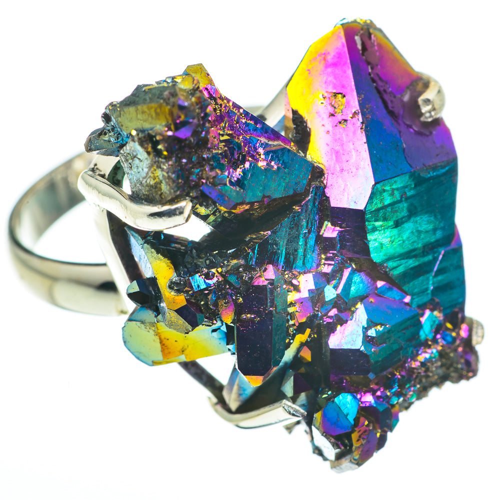 Titanium Sunshine Druzy Rings handcrafted by Ana Silver Co - RING60649