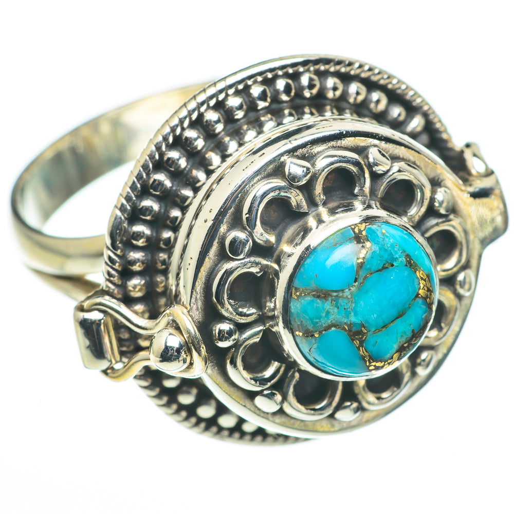 Blue Copper Composite Turquoise Rings handcrafted by Ana Silver Co - RING60661