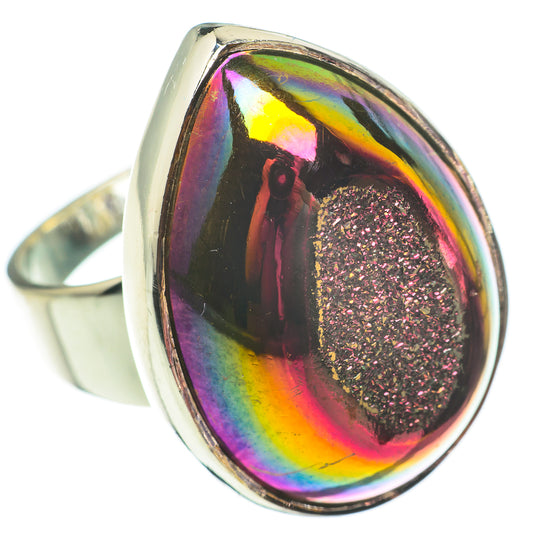 Titanium Druzy Rings handcrafted by Ana Silver Co - RING60703