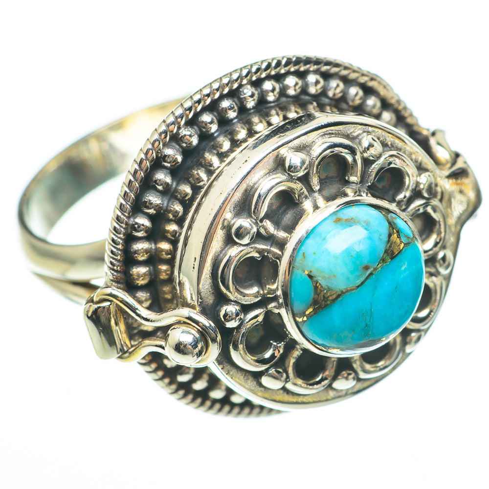 Blue Copper Composite Turquoise Rings handcrafted by Ana Silver Co - RING60716