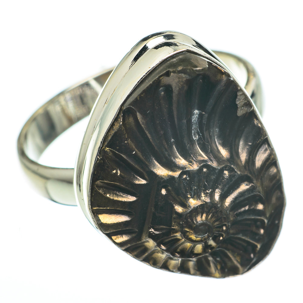 Pyrite Fossil Rings handcrafted by Ana Silver Co - RING60774