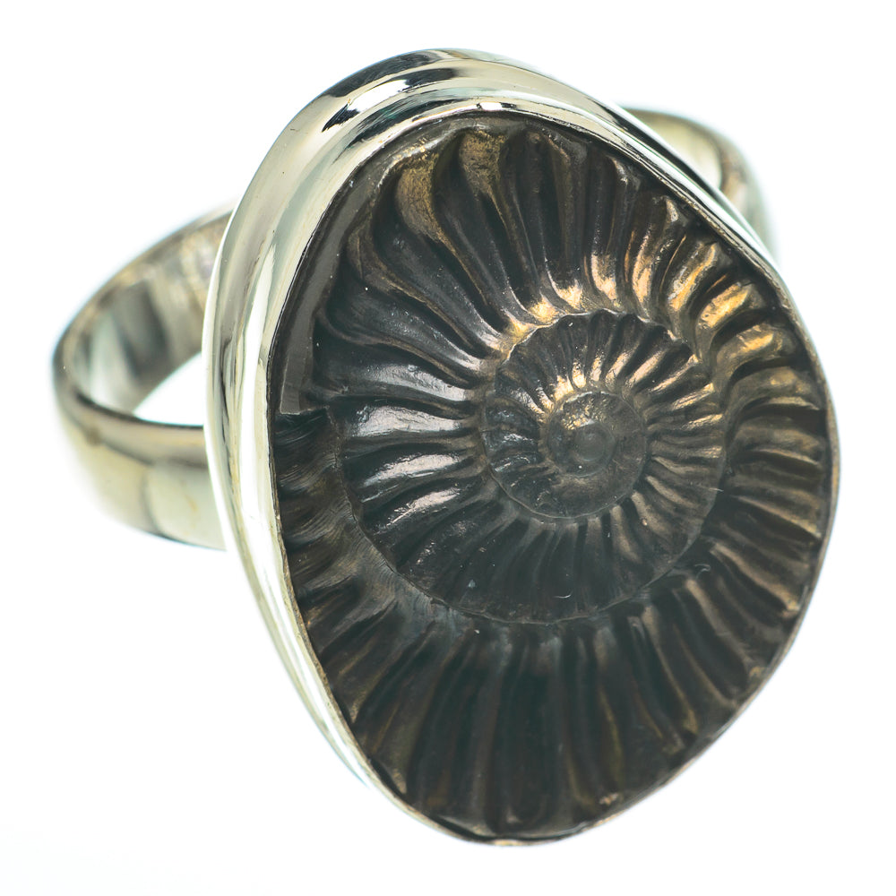 Pyrite Fossil Rings handcrafted by Ana Silver Co - RING60775