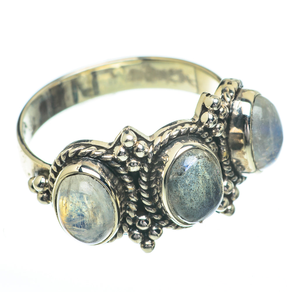 Rainbow Moonstone Rings handcrafted by Ana Silver Co - RING60808