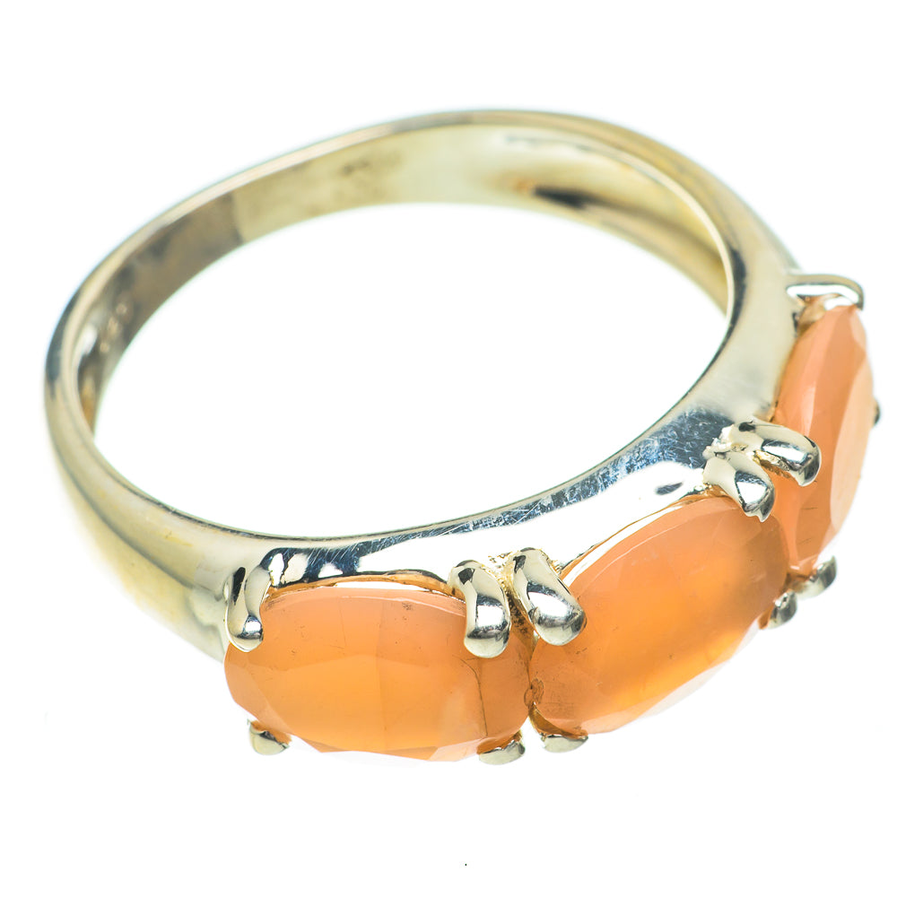 Peach Moonstone Rings handcrafted by Ana Silver Co - RING60851