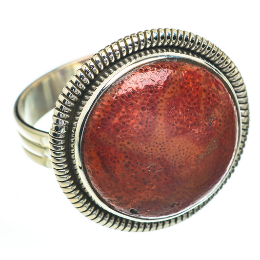 Fossil Coral Rings handcrafted by Ana Silver Co - RING60967