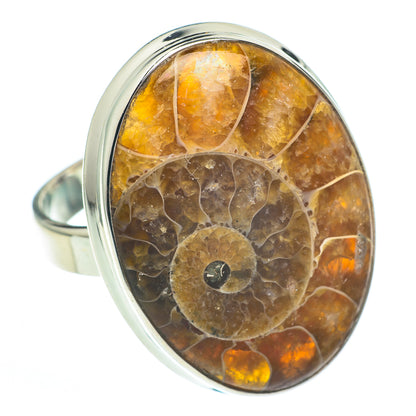 Ammonite Fossil Rings handcrafted by Ana Silver Co - RING61069
